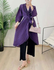 Luxury Geometric Pleated Cardigan
