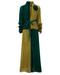 Formal Micro-Pleated Skirt Set