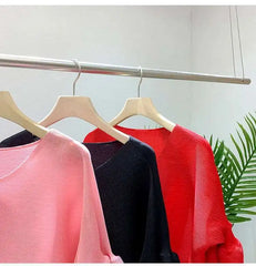 Truly Pleated Stripe 3/4 Sleeve Top