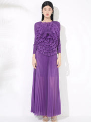 Truly Pleated Floral Top & Skirt