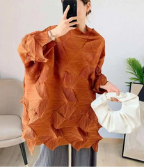 Diamond Plissé Oversized Top