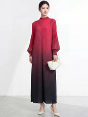 Luxury Plissé Long Sleeve Dress