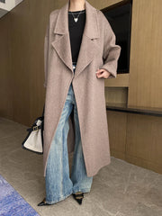 Women's Wool-Blend Belted Tailored Topcoat