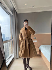 Warm Women's Wool Blend Wrap Coat