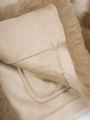 Women's Beige Cozy Luxury Faux Shearling Coat