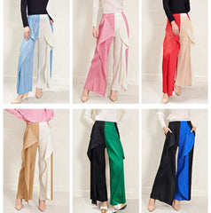 Women's Luxurious Pull-on Plissé Pleated Wide Leg Pant