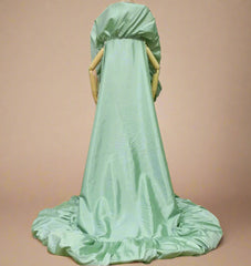 Taffeta Ruffled Extra Long Cape