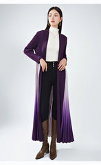 Truly Pleated Long Cardigan in Ombre