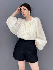 Fancy Luxe Silk Oversized Blouse Top