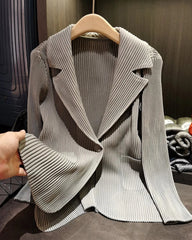 Thick Pleated Draped Cardigan