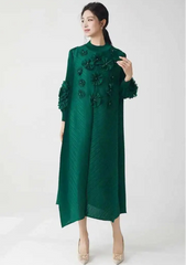 Couture Plisse 3D Floral Dress