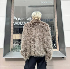 Men's Cozy Faux Fur Coat – Warm Luxury Streetwear