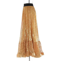 Glimmer Sequin Ruffled Skirt