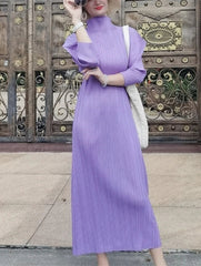 Truly Pleated Batwing Sleeve Dress