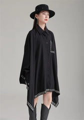 HEYFANCYSTYLE Riveted Oversized Batwing Top