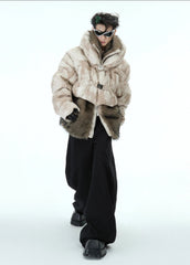 Men's Faux Fur Hooded Parka - Streetwear Icon