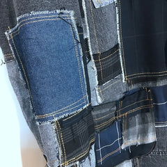 Men's Authentic Denim Patchwork Jacket Coat