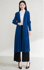 Luxury Hooded Pleated Coat
