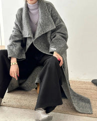 Luxury Wool-Blend Tie Belt Overcoat