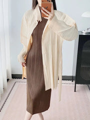Luxury Plisse Mid-Length Jacket