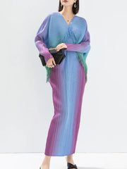 Truly Pleated Batwing Midi Dress