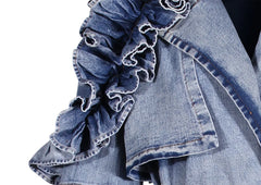 Luxury Soft Denim Trench Coat