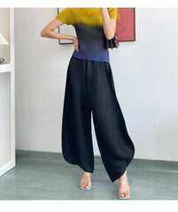 Luxury High-Waisted Pleated Gaucho Pants