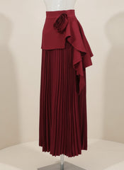 Luxury 3D Floral Plissé Skirt