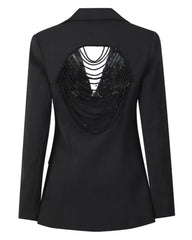 Open-Back Crystal Blazer