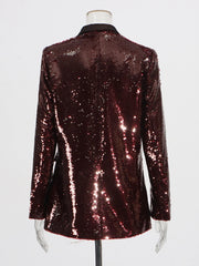 Bordeaux Sequin Embellished Blazer