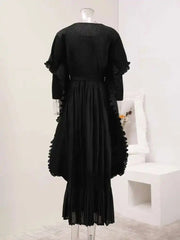 Elegant Ruffled Pleats Dress
