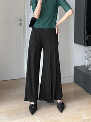 Fluid Pleated Wide-Leg Trousers