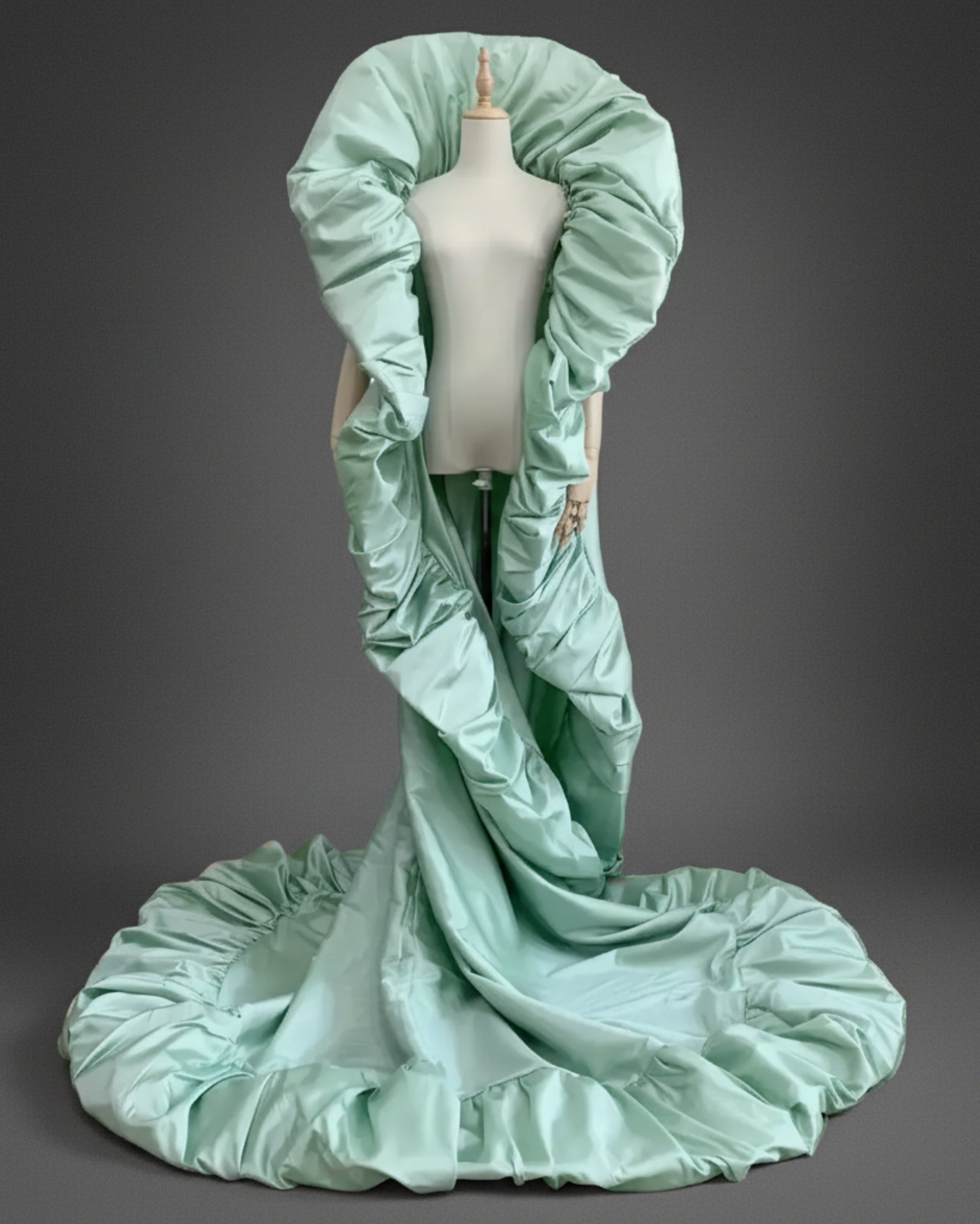 Sculptural Taffeta Opera Cape