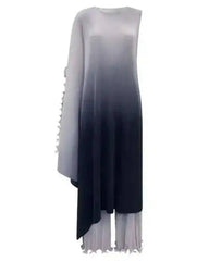 Asymmetric Pleated Trouser Set