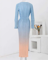 Elegant Ombre Plissé Dress