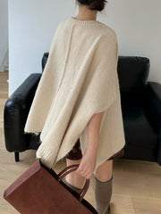 Luxury Knitted Poncho Sweater