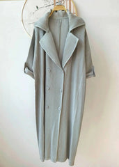 Luxury Pleated Belted Trench Coat