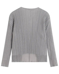 Lightweight Plisse Open-Front Cardigan