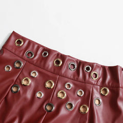 Luxury High-Waist Grommet Skirt