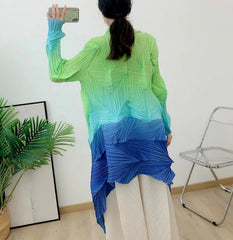 Luxury Geometric Pleated Cardigan