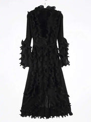 Truly Plissé Ruffle Long Coat