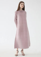 Luxe Pleated Mock Neck Dress