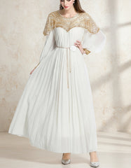 Luxury Plissé Embellished Dress