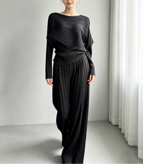 Couture Wide-Leg Plisse Set