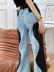 HEYFANCYSTYLE High Waist Wave Jeans