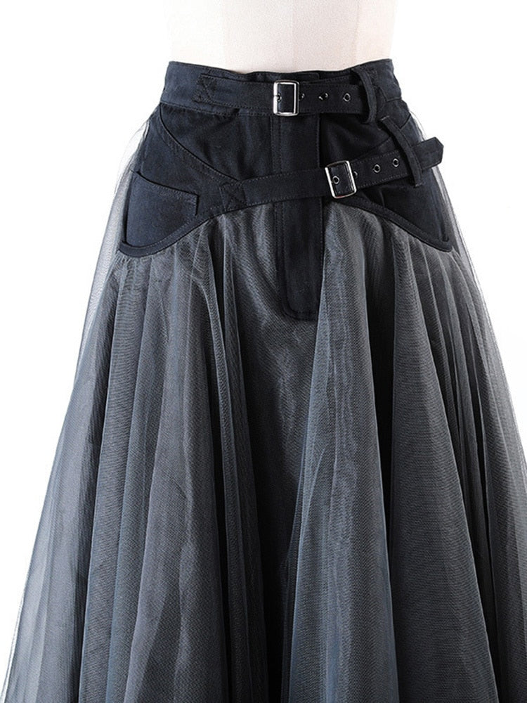 Fancy Luxe High Waist Mesh Puff Tulle Skirt