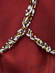 Crystal Embellished Capelet Dress