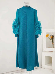 Luxury Plisse Ruffle Sleeve Dress
