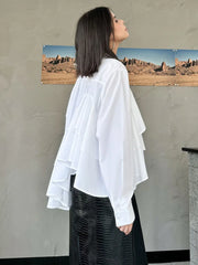 Luxury Asymmetric Ruffle Blouse