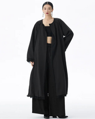 Avant-Garde Oversized Mesh-Layer Coat